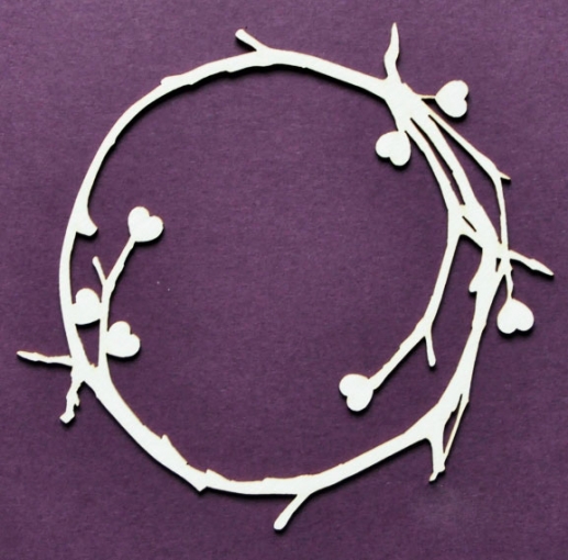 Chipboard Die Cuts - HjärtRam med Grenar