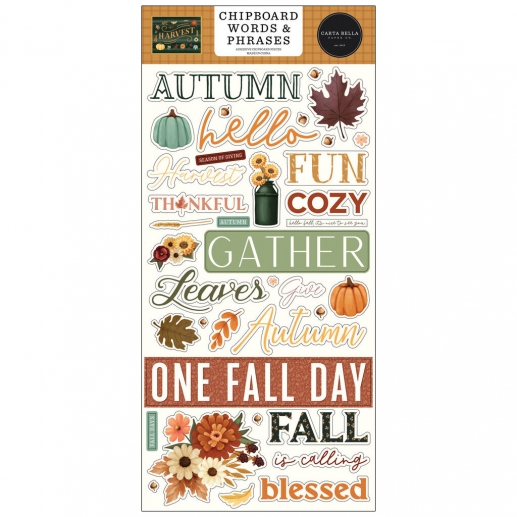 Chipboard Accents Carta Bella - Harvest - 15x30 cm