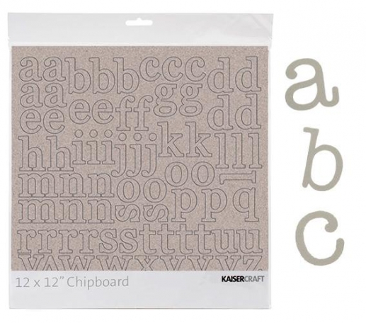 Chipboard Alfabet 12” Kaisercraft Lowercase Alpha Die Cuts