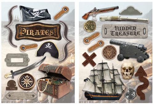Chipboard Paper House Pirate Die Cuts till scrapbooking, pyssel och hobby