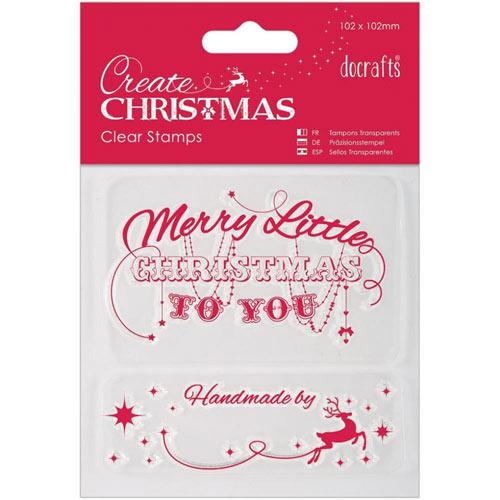 Clearstamper Merry Christmas Papermania / Docrafts Clearstamps Silkonstämpel