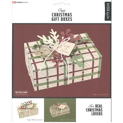 DIY kit Natur - Christmas Gift boxes - Present förpackningar Jul - 3 st
