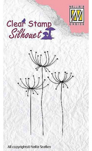 Clearstamps Nellie Snellen Silhuett Flower Nr 15 Silkonstämpel