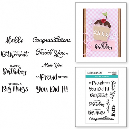Clearstamps Spellbinders - Simple Sentiments - 10 st