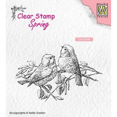 Clear Stamps Nellie Snellen Vårfåglar Clearstamps Silkonstämpel