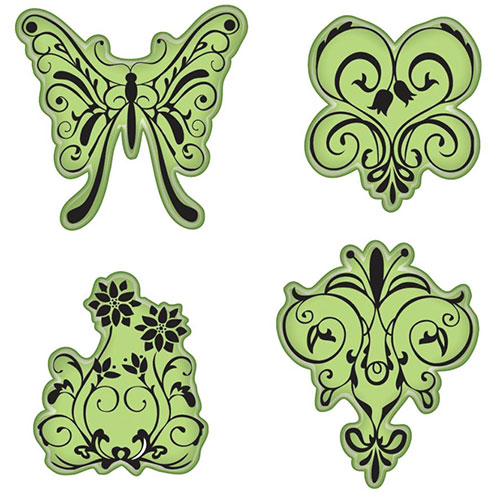 Stämpel Cling Stamp Butterfly Garden 4 st Inkadinkado Stämplar Uppdelat på Tillverkare