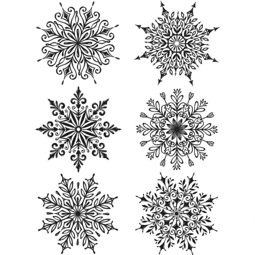 Tim Holtz Cling Stamps 7"X8.5" Swirly Snowflakes Stämplar Uppdelat på Tillverkare