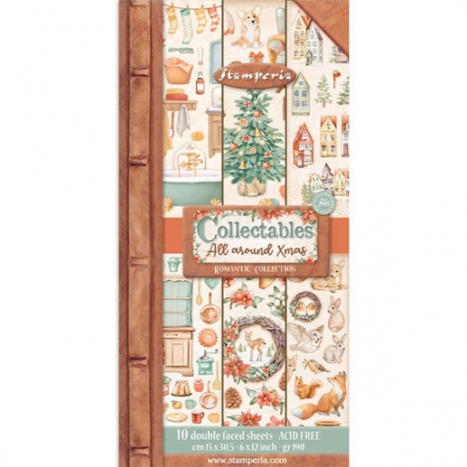 Stamperia Collectables 15x30 cm - All Around Christmas - 10 ark