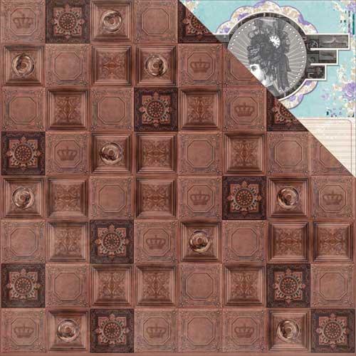 Papper Bo Bunny Penny Emporium Copper Tiles Scrapbooking