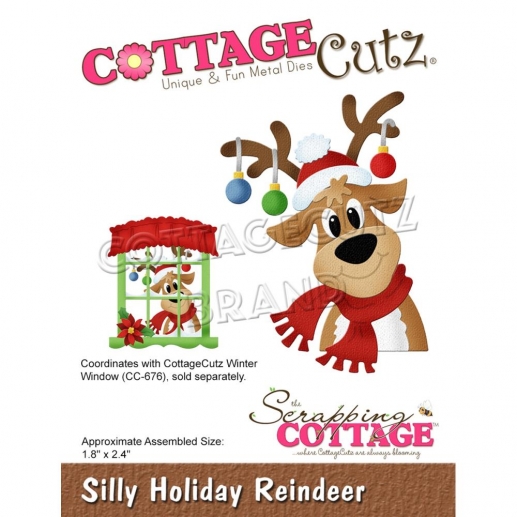 CottageCutz Die - Silly Holiday Reindeer - 46 x 61 mm