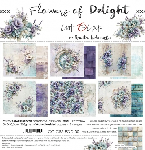 Paper Pad 12x12 - Craft O Clock - Flowers Of Delight