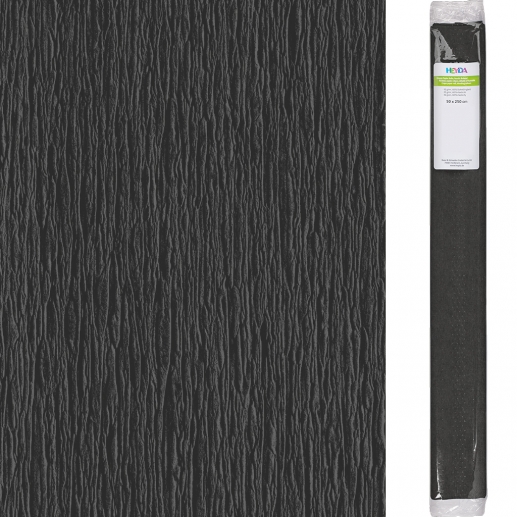 Kräppapper 50 x 250 cm - Svart Back - 60% Stretch