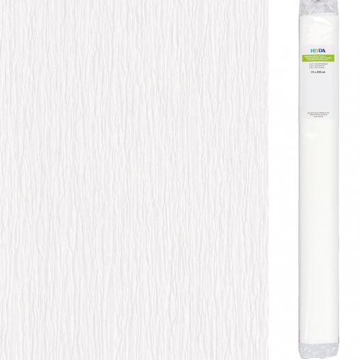 Kräppapper 50 x 250 cm - White - 60% Stretch