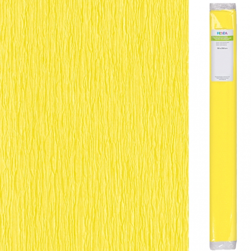Kräppapper 50 x 250 cm - Lemon Yellow - 60% Stretch