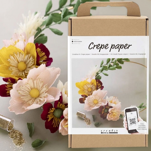 Pysselkit Kräppapper - Blomsterkrans