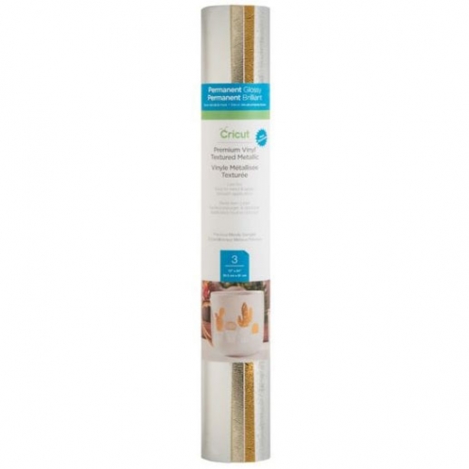 Cricut Premium Vinyl - Textured Metallic Samples - 3 ark - Permanent