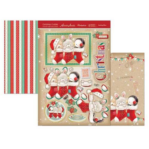 3D-Kort Decoupage Stockning Fillers Juldekorationer DIY