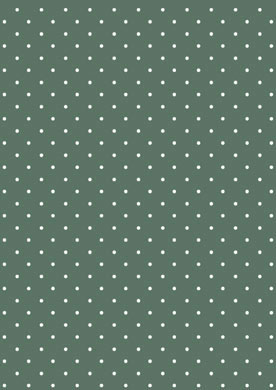 Papper A4 Basic Dark Green Dots Reprint till scrapbooking, pyssel och hobby