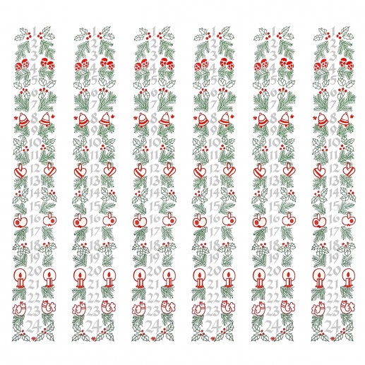 Datum för Stearinljus Vita siffror 6 ark Ljusdekoration