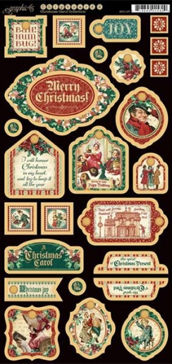 Chipboard Die-Cuts 6”x12” Graphic 45 A Christmas Carol Decorative Die Cuts