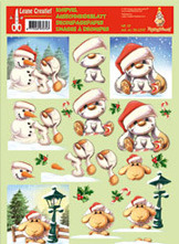 3D-Kort Decoupage Leane Mylo With Friends Nr 13 Juldekorationer DIY