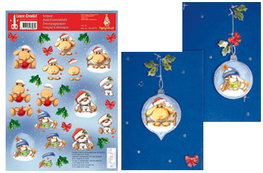 3D-Kort Decoupage Leane Mylo With Friends Nr 31 Juldekorationer DIY