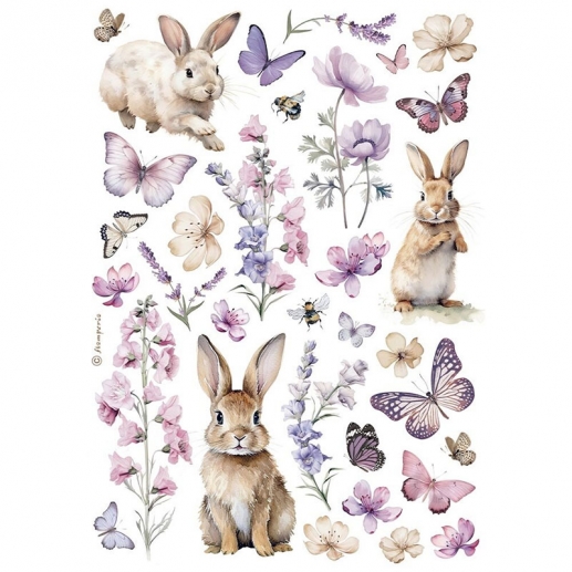 Decoupage Papper Stamperia - Bunny and Buttlerfly