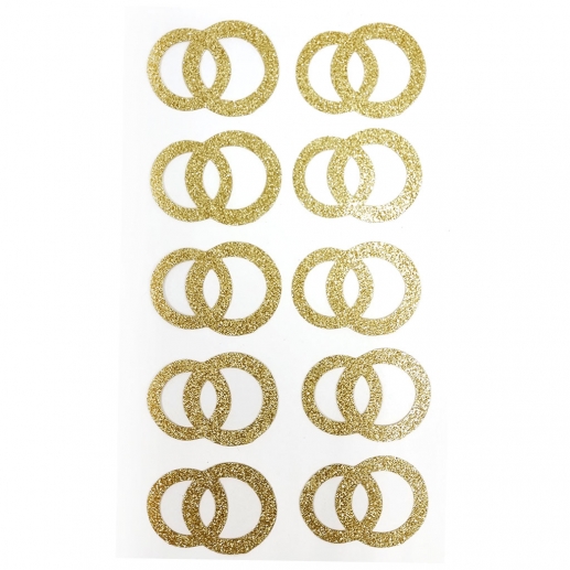 Bröllopsringar Glittrande Guld - 10 st - Ca 4 cm