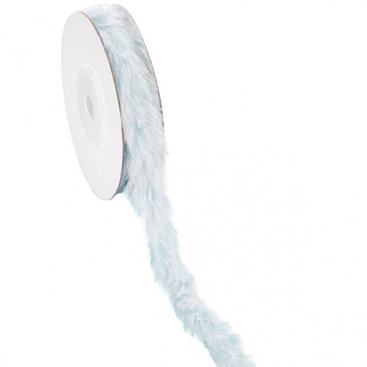 Dekorativt Pälsband 3 mm - Ljusblå - Fuskpäls
