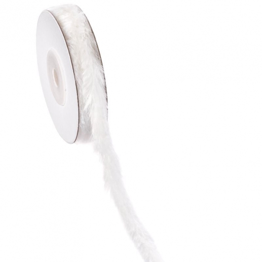 Dekorativt Pälsband 3 mm - Vitt - Fuskpäls