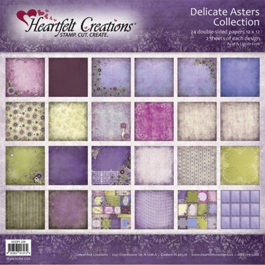 Paper Pad 12x12 Heartfelt Creations Delicate Asters Scrapbooking Papper