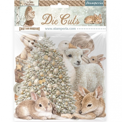 Die Cuts Stamperia Chipboard - White Christmas