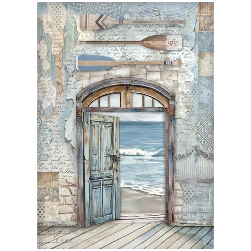 Decoupage Papper Stamperia - Silent Sea Hav Strand Ocean