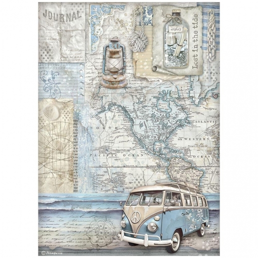 Decoupage Papper Stamperia - Silent Sea Hav Strand Ocean