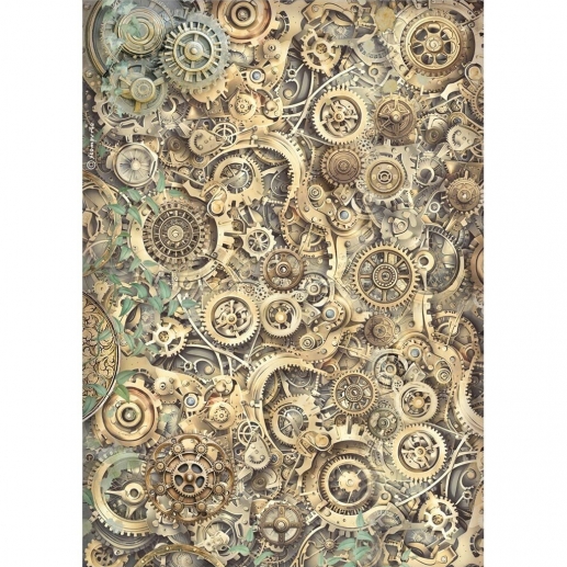 Decoupage Papper Stamperia - Gardens of Time - Gears Pattern