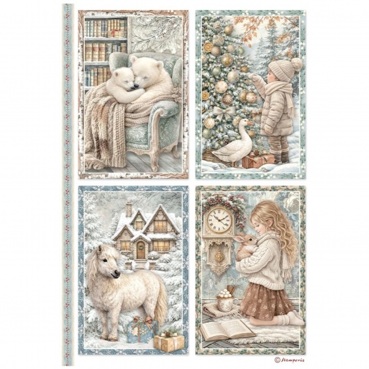 Decoupage Papper Stamperia - White Christmas Cards