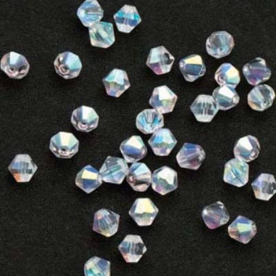 Glaspärlor - Diamond Glass Beads - 4mm - AB Clear - 35 st