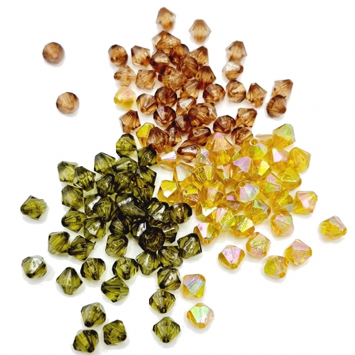 Pärlor Diamond Facett 6mm Nature 120 st Akrylpärlor