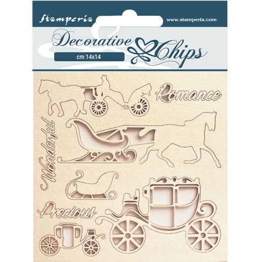 Stamperia Decorative Chips Sweet Winter Coaches