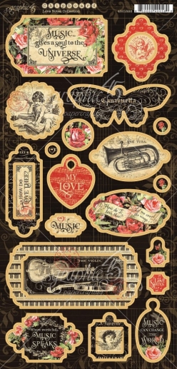Die cuts Chipboard Graphic45 - Love Notes