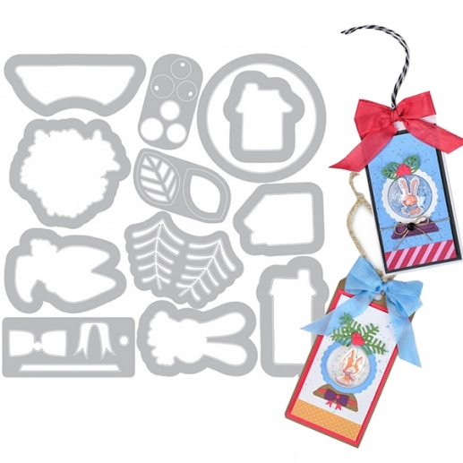Dies & Clearstamps Sizzix - Framelits Snow Globe Scene