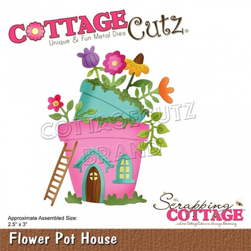 Dies Cottage Cutz Flower Pot House till scrapbooking, pyssel och hobby