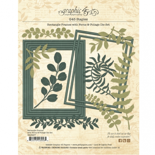 Die Set - Rectangle Frames with Ferns and Foliage - Graphic45