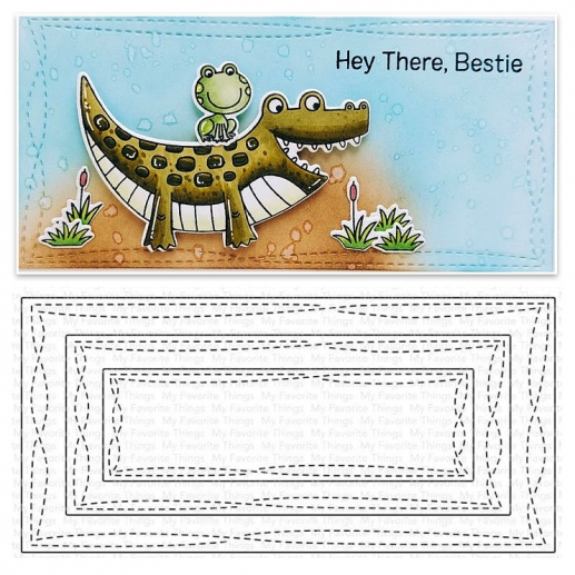 Dies My Favorite Things Wonky Stitched Mini Slimline 3