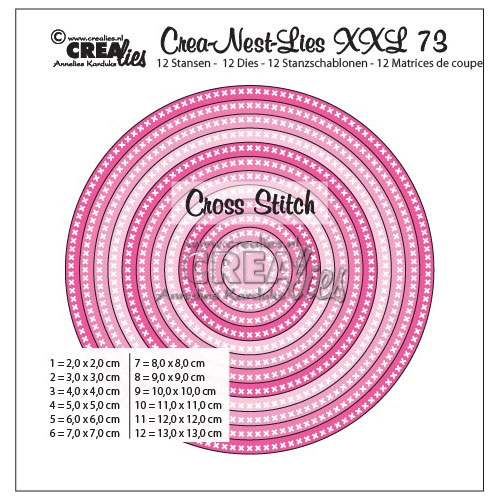 Dies XXL Crealies - Circles with cross stiches