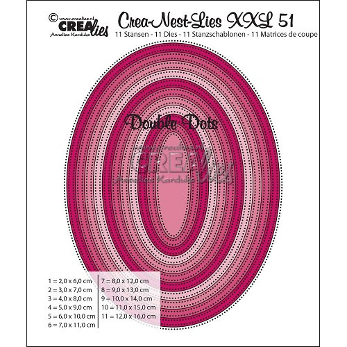 Dies XXL Crealies - Ovals with double dots
