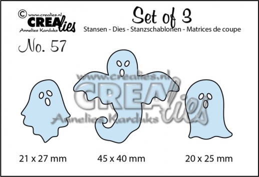 Dies Crealies Set of 3 Ghosts Halloweenpyssel Höstpyssel