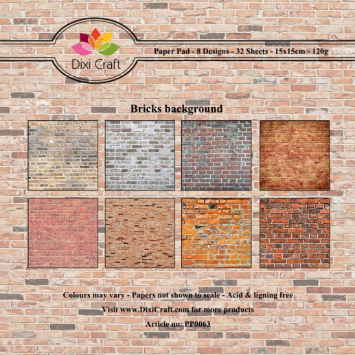 Paper Pad Dixi Craft 6x6 Bricks Background 32 ark Pappersblock 4 8 Tum