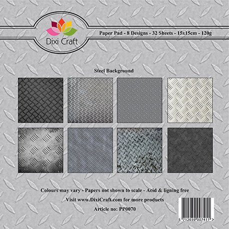 Paper Pad Dixi Craft 6x6 Steel Background Grey 32 ark Pappersblock 4 8 Tum