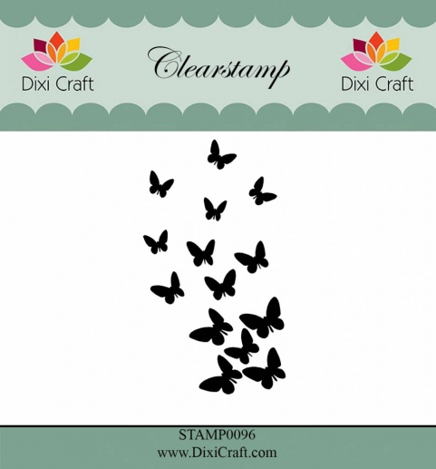 Clearstamp Dixi Craft Butterfly Flurry 6 cm Clearstamps Silkonstämpel